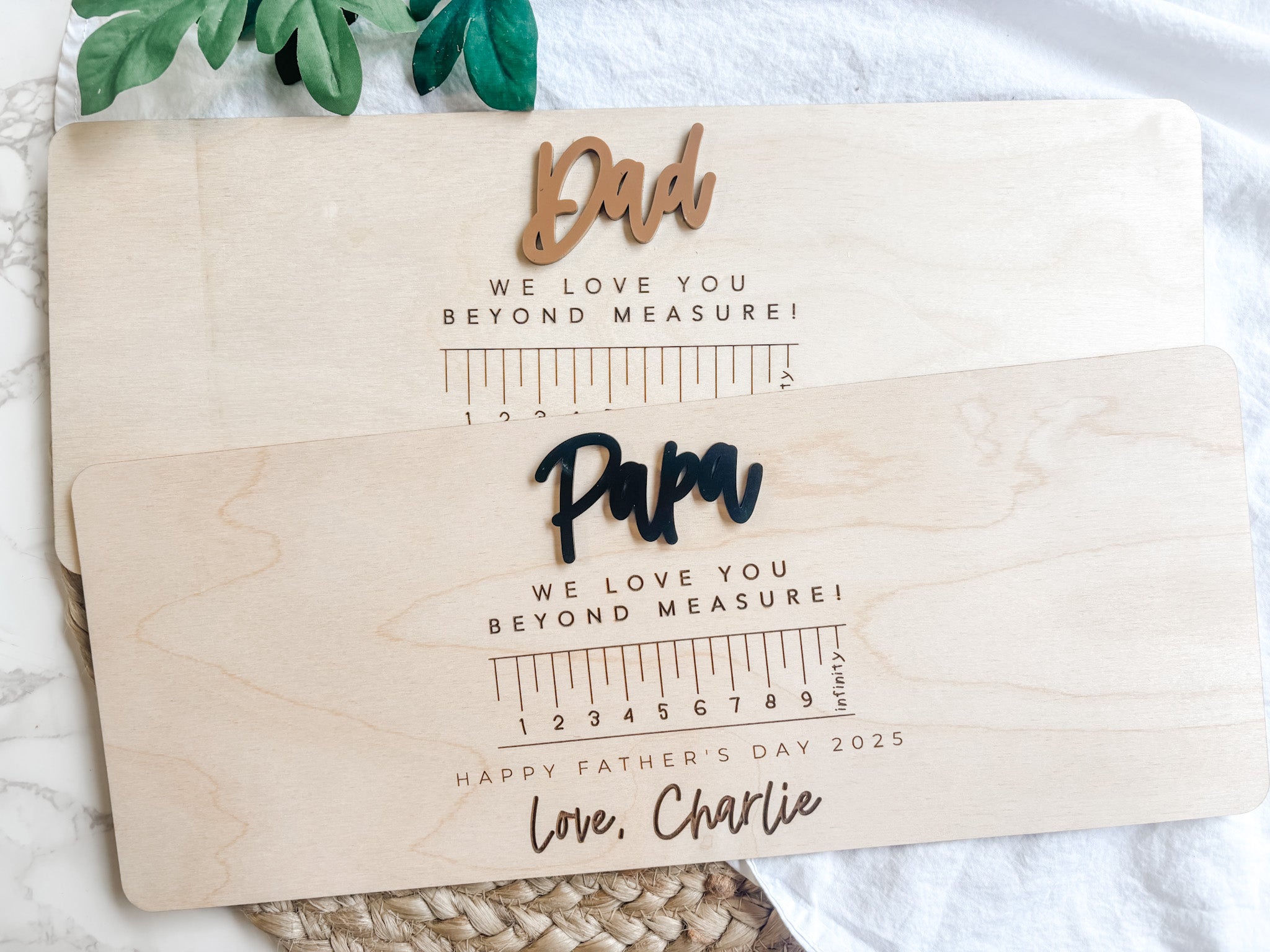 Personalized Father’s Day Handprint Sign – We Love You Beyond Measure – Custom Gift for Dad or Grandpa from Kids