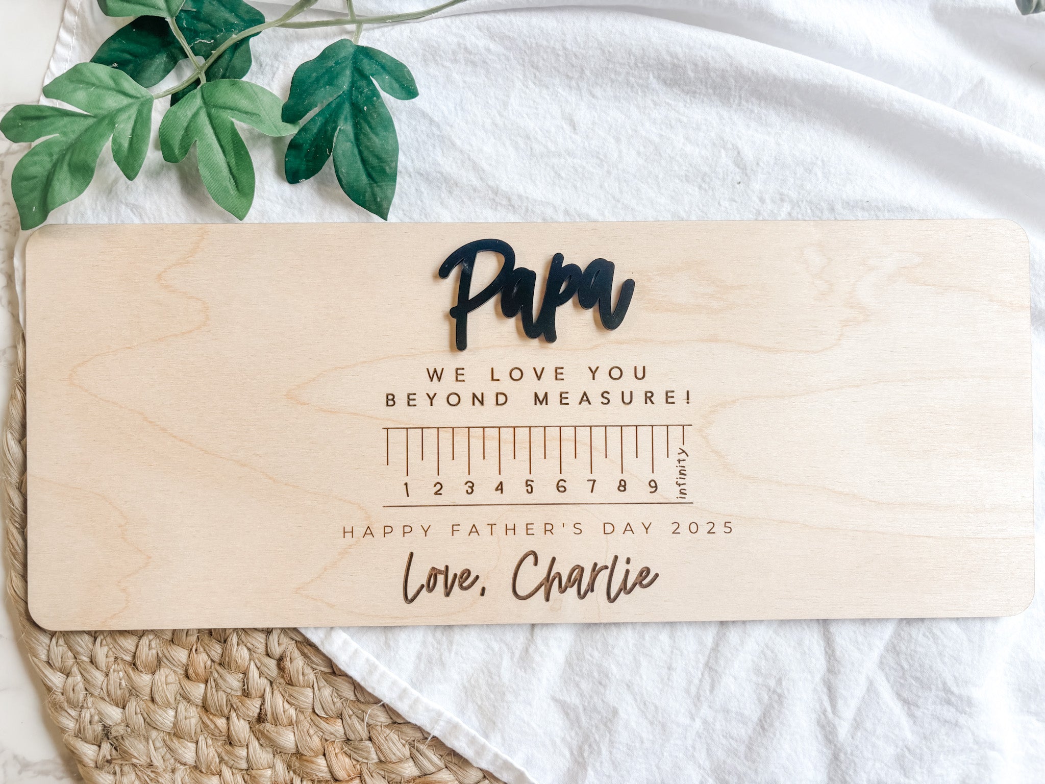 Personalized Father’s Day Handprint Sign – We Love You Beyond Measure – Custom Gift for Dad or Grandpa from Kids