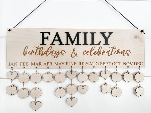 Personalized Family Birthday Calendar - Charlie + Pine