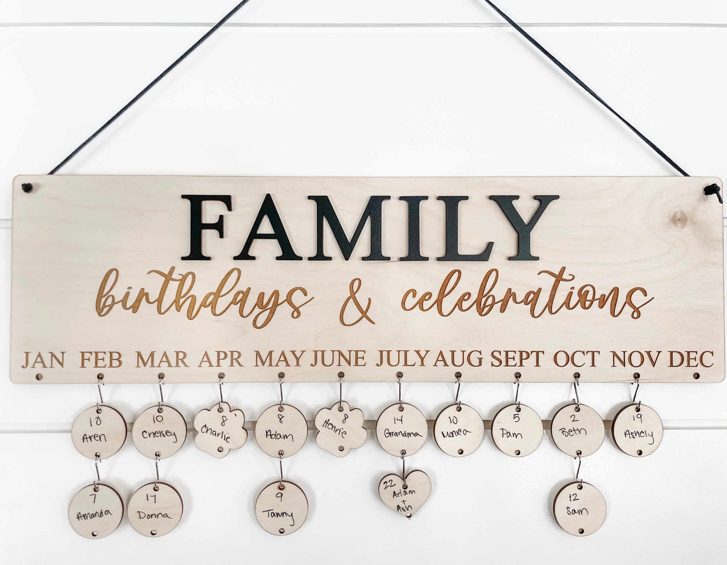 Family Birthday Calendar - Charlie + Pine