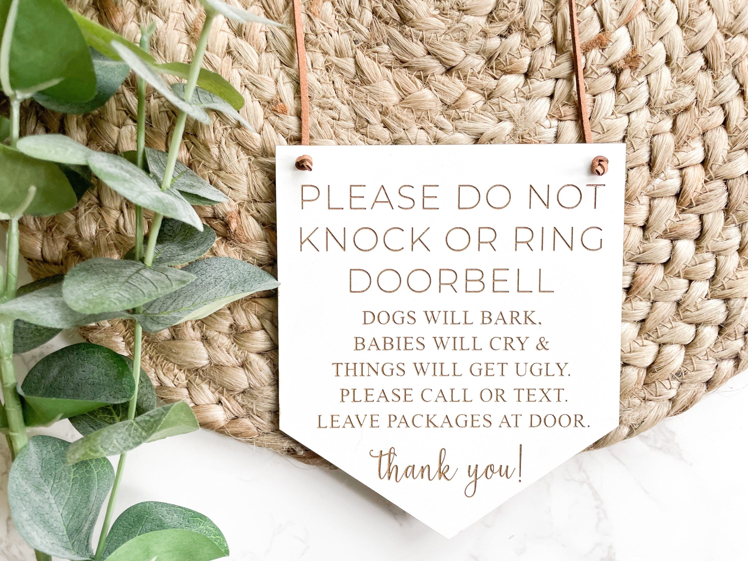 Please Do Not Knock Front Door Sign - Charlie + Pine