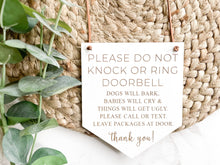 Load image into Gallery viewer, Please Do Not Knock Front Door Sign - Charlie + Pine
