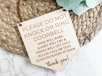 Please Do Not Knock Front Door Sign - Charlie + Pine