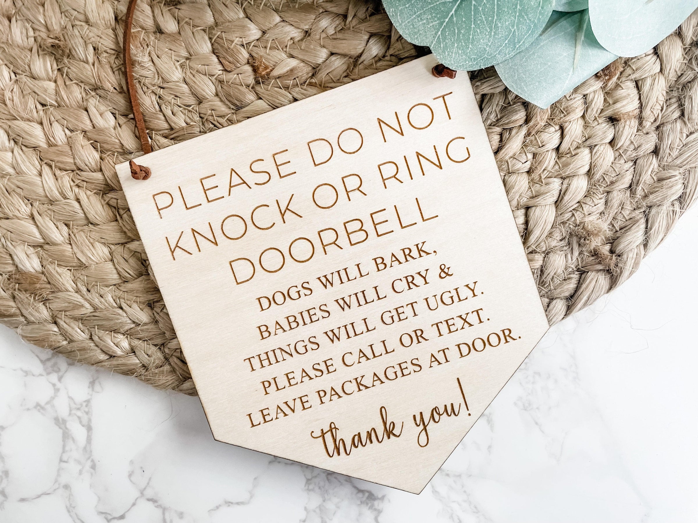 Please Do Not Knock Front Door Sign - Charlie + Pine