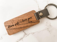 Load image into Gallery viewer, Drive Safe Wood Engraved Keychain - Charlie + Pine
