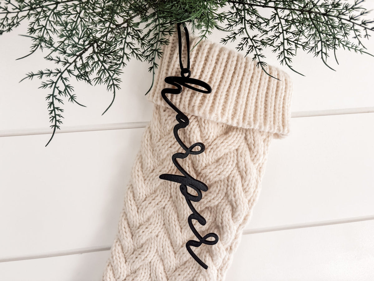 Personalized 3D Christmas Stocking Name Tags - Charlie + Pine