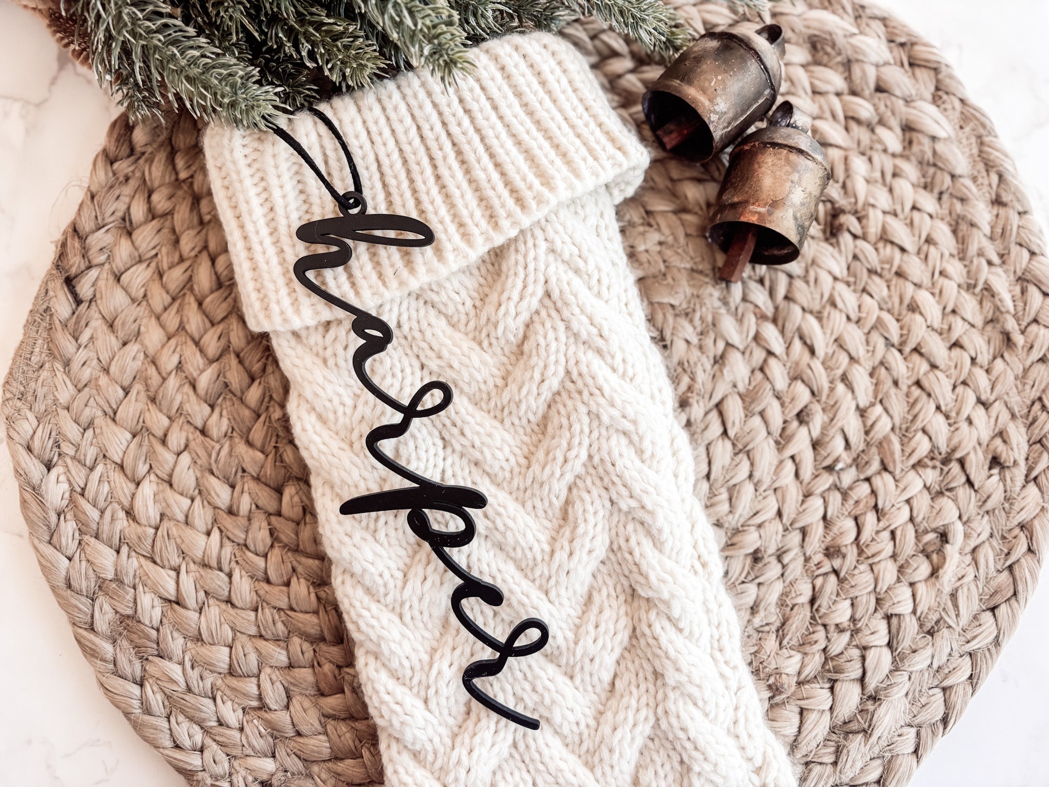 Personalized 3D Christmas Stocking Name Tags - Charlie + Pine