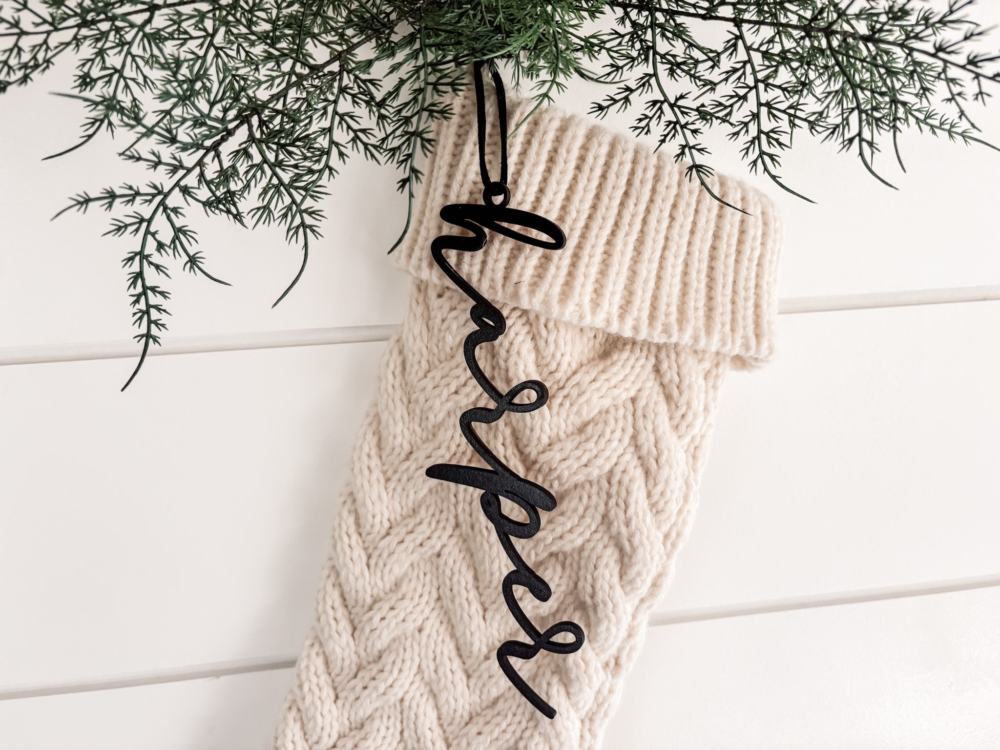 Personalized 3D Christmas Stocking Name Tags - Charlie + Pine