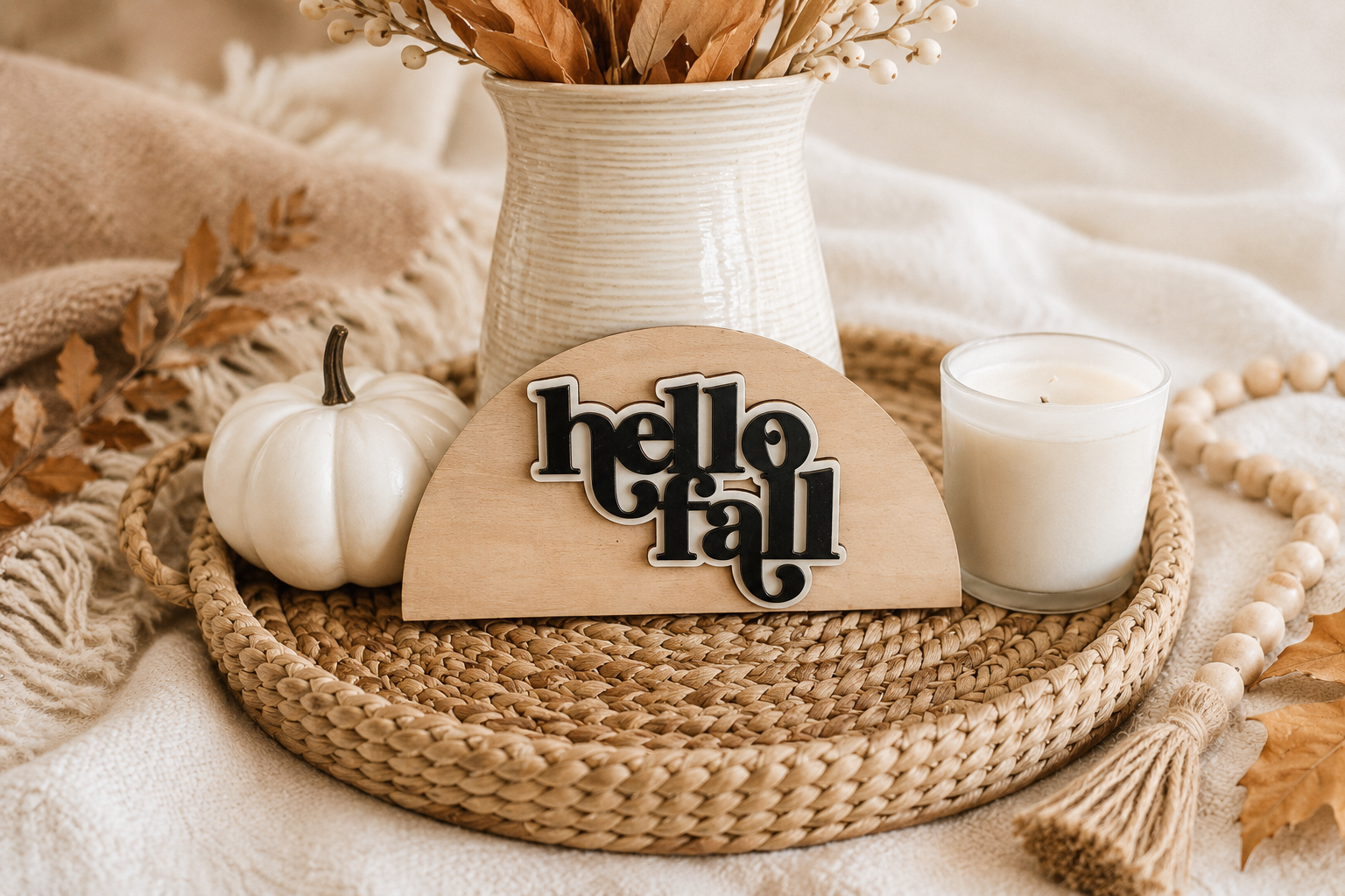 Fall Tiered Tray Decor Set - Charlie + Pine
