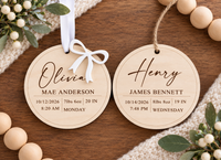 Personalized Baby Birth Announcement Ornament | Birth Stats Keepsake