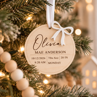 Personalized Baby Birth Announcement Ornament | Birth Stats Keepsake