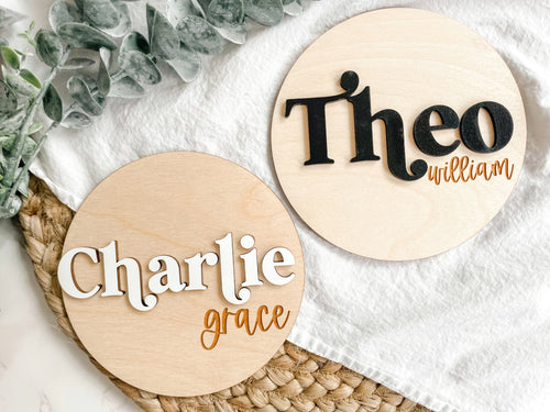 Custom Baby Name Sign - Charlie + Pine