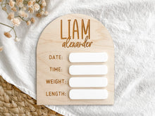 Load image into Gallery viewer, Personalized Birth Announcement Sign - Charlie + Pine
