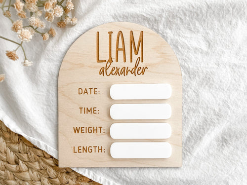 Personalized Birth Announcement Sign - Charlie + Pine