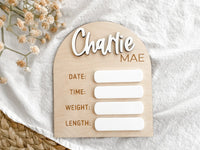 Baby Birth Sign - Charlie + Pine