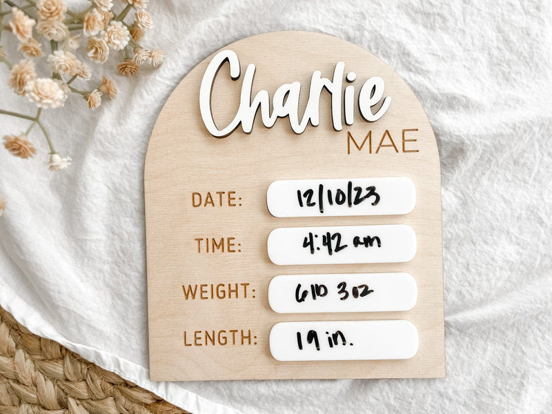 Baby Birth Sign - Charlie + Pine