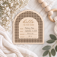 Heirloom Baby Birth Stats Sign - Charlie + Pine
