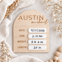 Baby Birth Stats Sign | Personalized Newborn Announcement - Charlie + Pine