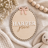 Personalized Newborn Announcement Signs | Name Sign, Birth Stats & Footprint Sign Bundle - Charlie + Pine