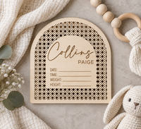 Boho Baby Announcement Sign | Arch Birth Stats Photo Prop - Charlie + Pine