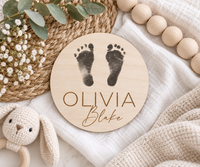 Baby Footprint Name Sign | Personalized Newborn Footprint Keepsake - Charlie + Pine