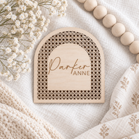 Boho Arch Baby Name Sign | Personalized Nursery Name Plaque - Charlie + Pine