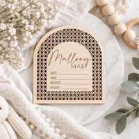 Boho Baby Announcement Sign | Arch Birth Stats Photo Prop - Charlie + Pine