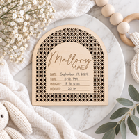 Boho Baby Announcement Sign | Arch Birth Stats Photo Prop - Charlie + Pine