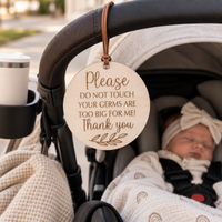 Do Not Touch Baby Sign | Car Seat & Stroller Tag | Newborn Car Seat Sign - Charlie + Pine