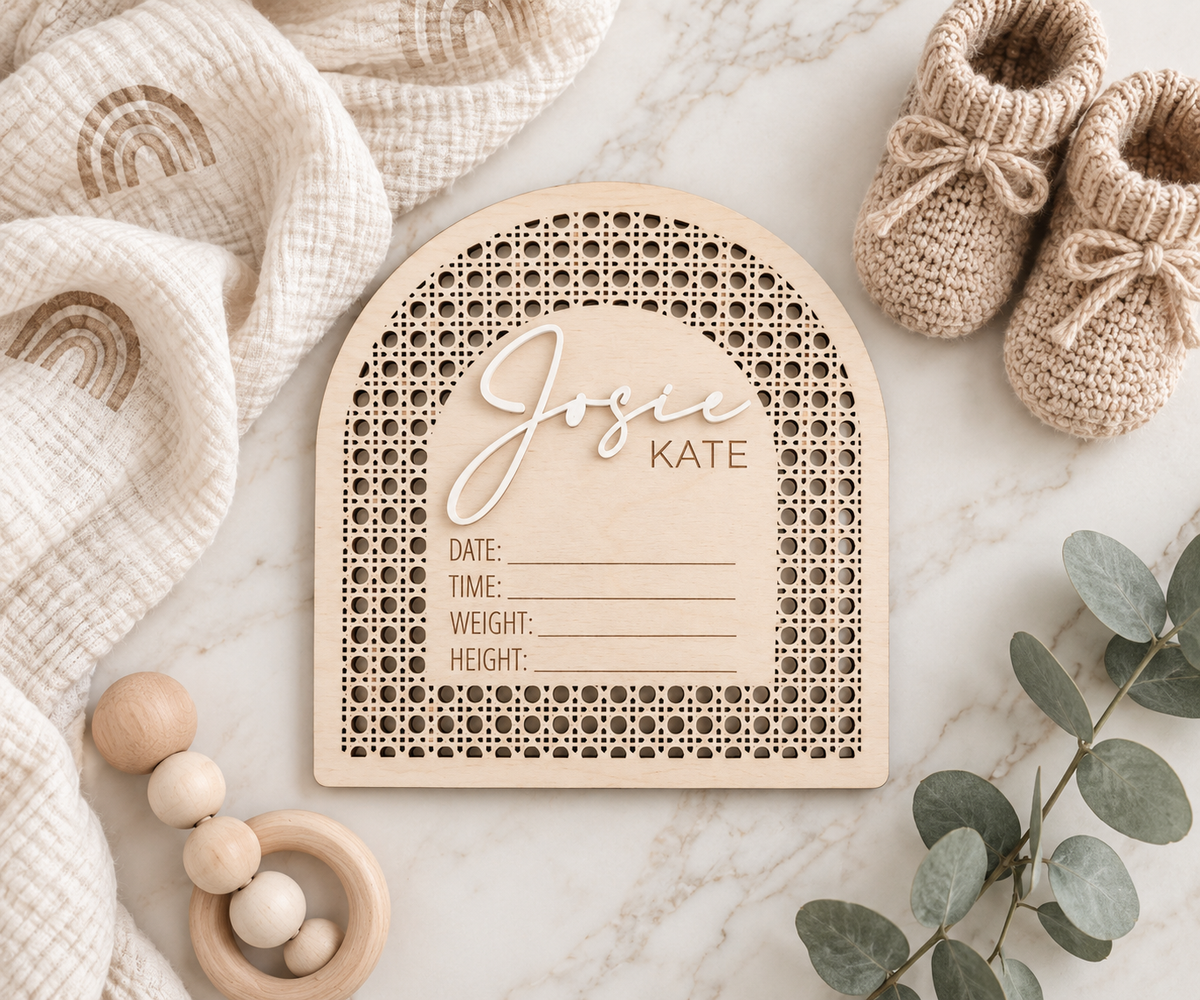 Hospital Baby Announcement Name Sign - Charlie + Pine