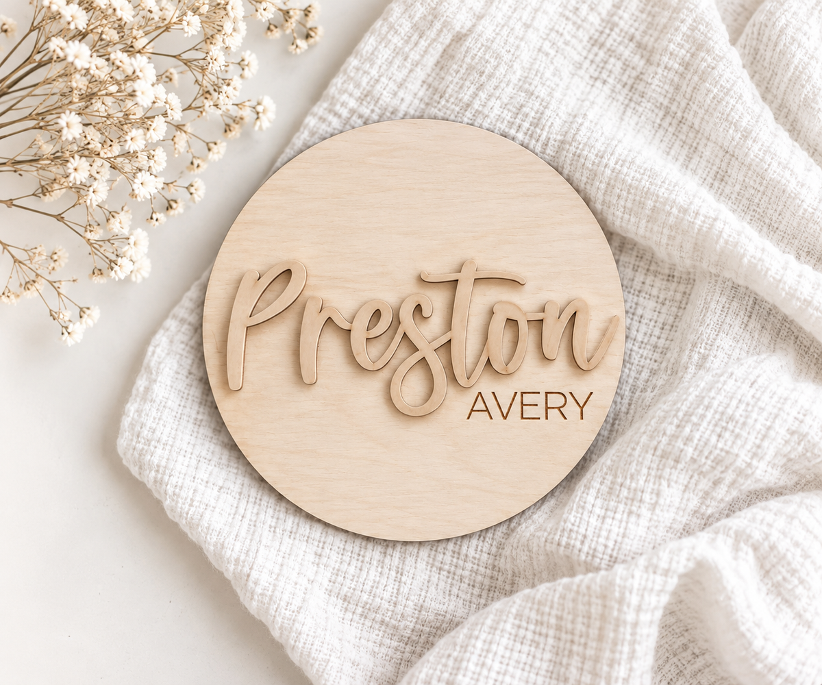 Custom Baby Announcement Name Set - Charlie + Pine