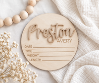 Custom Baby Announcement Name Set - Charlie + Pine