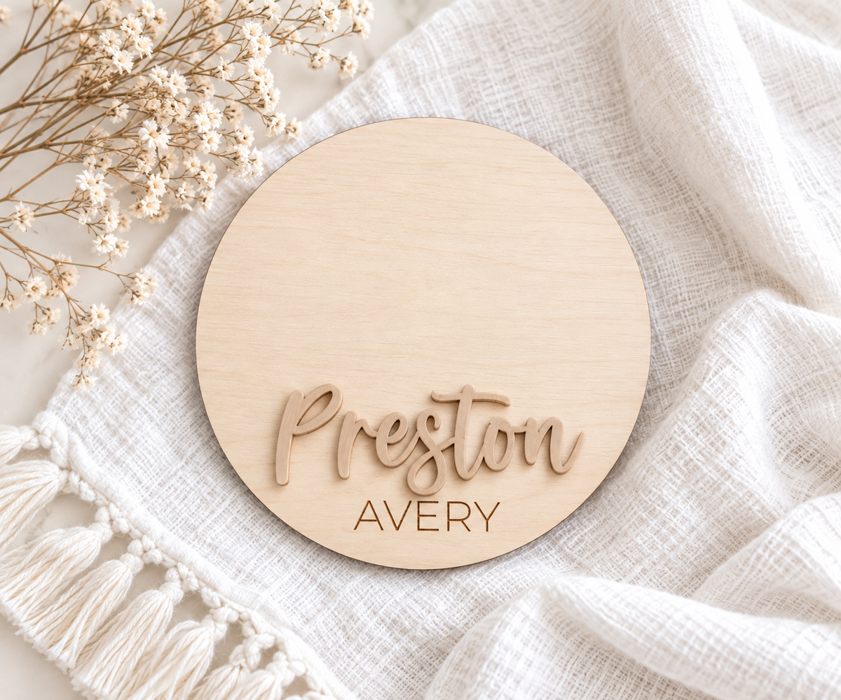 Custom Baby Announcement Name Set - Charlie + Pine