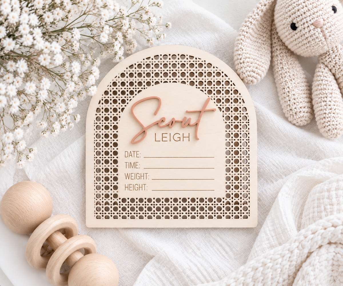 Baby Announcement Name Sign - Charlie + Pine