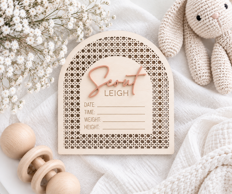 Baby Announcement Name Sign - Charlie + Pine