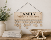 Family Birthday Calendar Board