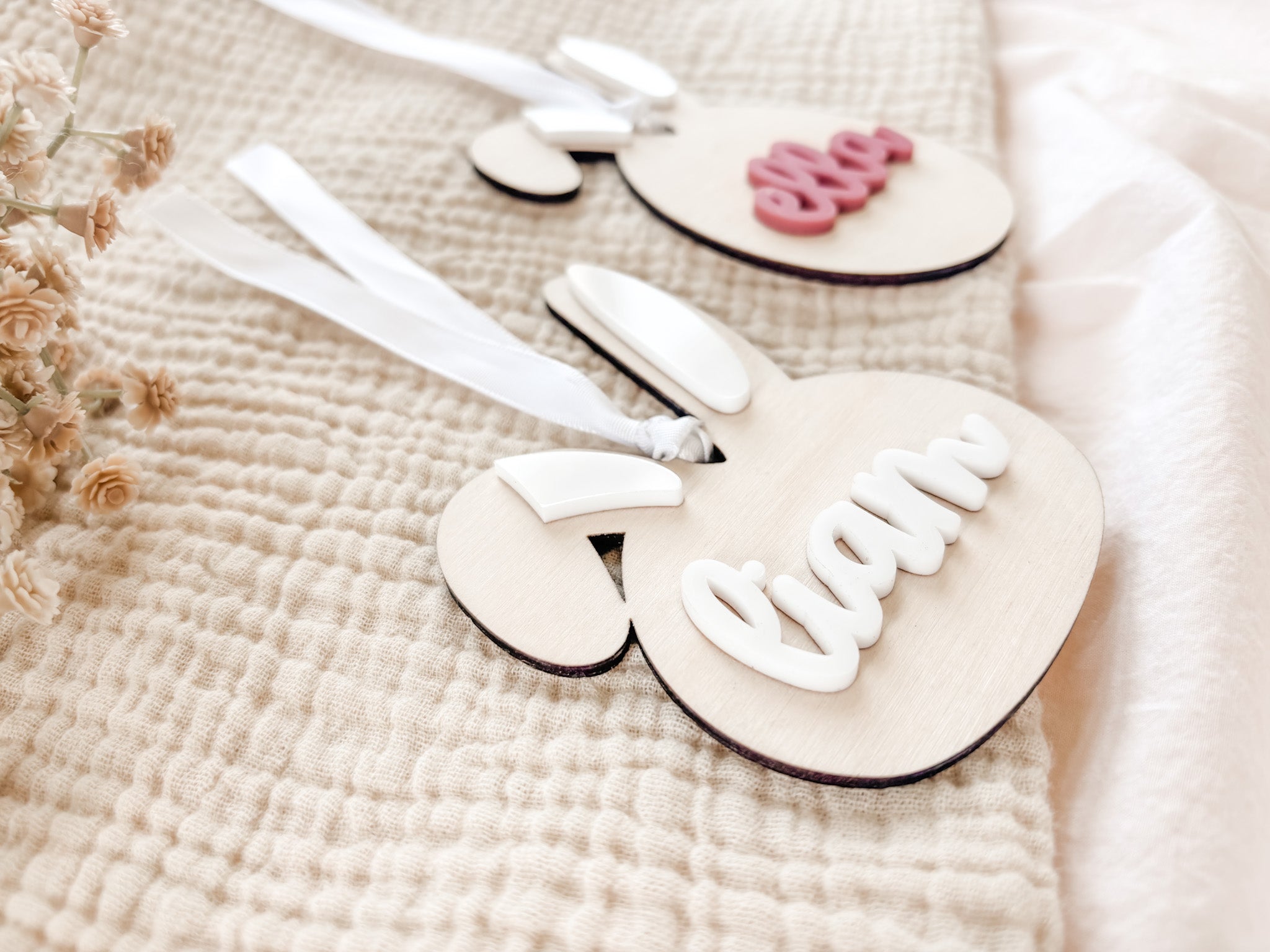 Personalized Bunny Easter Basket Tag - Charlie + Pine