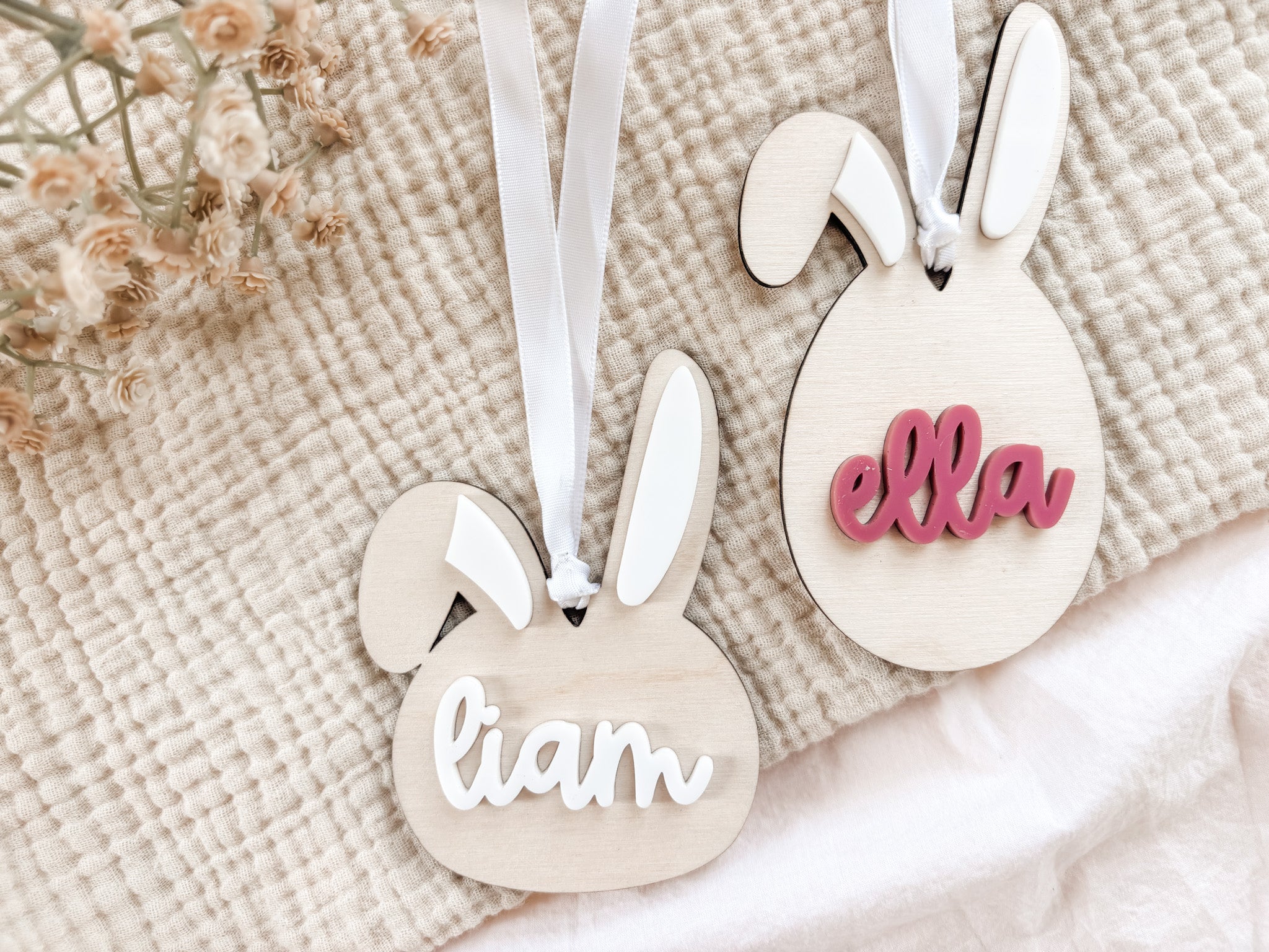 Personalized Bunny Easter Basket Tag - Charlie + Pine