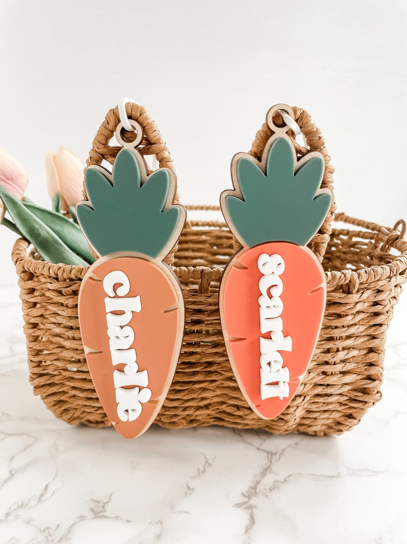 Carrot Easter Basket Name Tag - Charlie + Pine