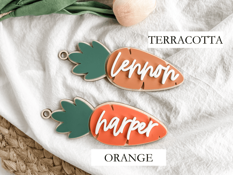 Carrot Easter Basket Name Tag - Charlie + Pine