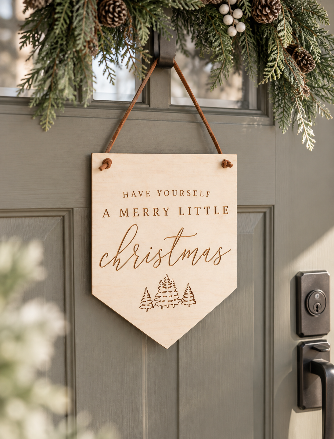Merry Little Christmas Sign | Wood Christmas Wall Decor - Charlie + Pine