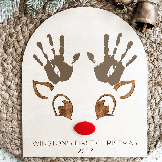 Reindeer Handprint Craft - Charlie + Pine