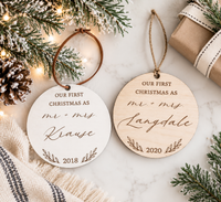 Personalized Newlywed Christmas Ornament - Charlie + Pine