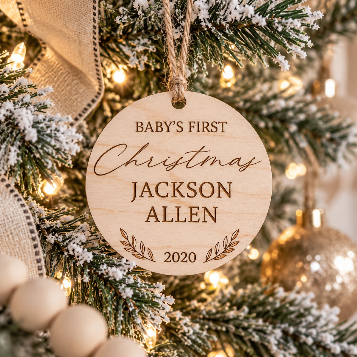 Personalized Baby's First Christmas Ornament - Charlie + Pine