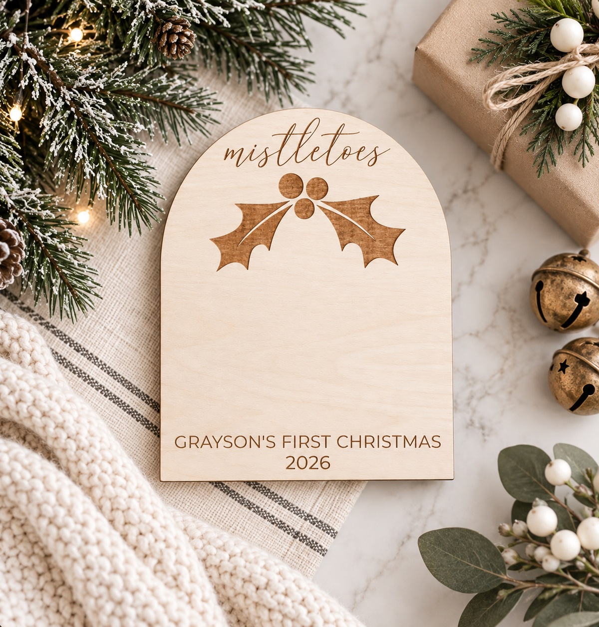 Baby’s First Christmas Footprint Sign | Newborn Keepsake Gift - Charlie + Pine