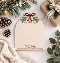 Baby’s First Christmas Mistletoes Sign | Personalized Name & Year - Charlie + Pine