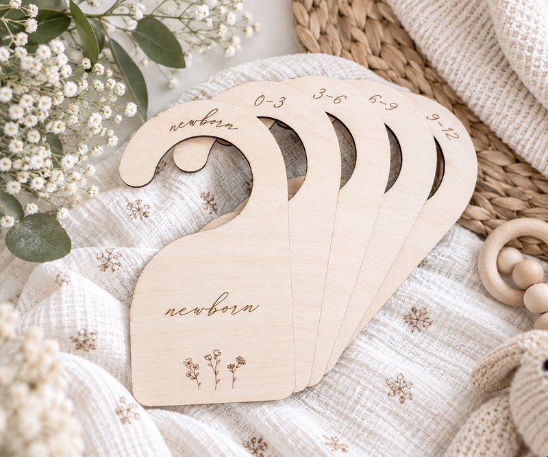 Baby Closet Dividers – Wooden Nursery Closet Organizer (Newborn to 5T) - Charlie + Pine