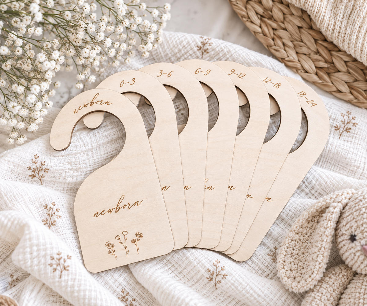 Baby Closet Dividers – Wooden Nursery Closet Organizer (Newborn to 5T) - Charlie + Pine