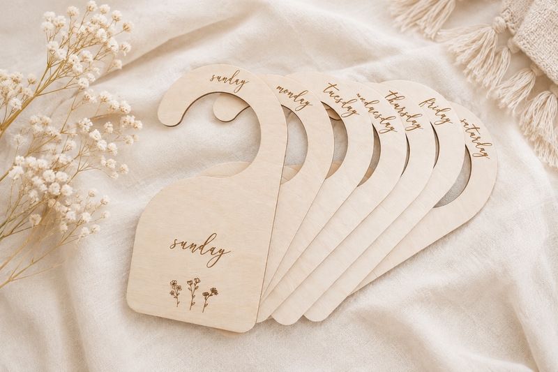 Weekly Closet Dividers – Days of the Week Outfit Planner Hangers - Charlie + Pine