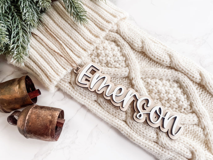 Personalized Christmas Stocking Name Tags - Charlie + Pine